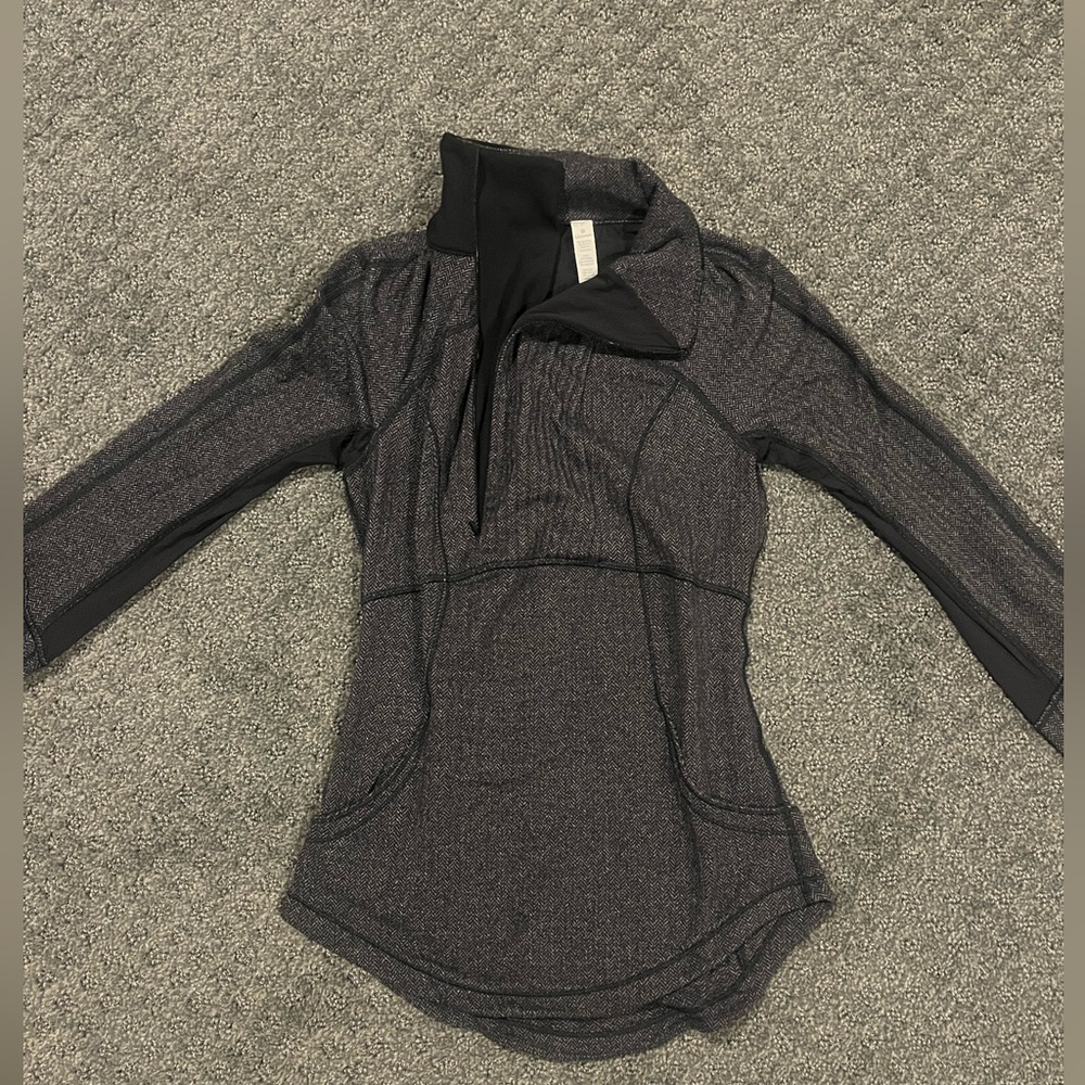 Lululemon grey/black zip up twill jacket